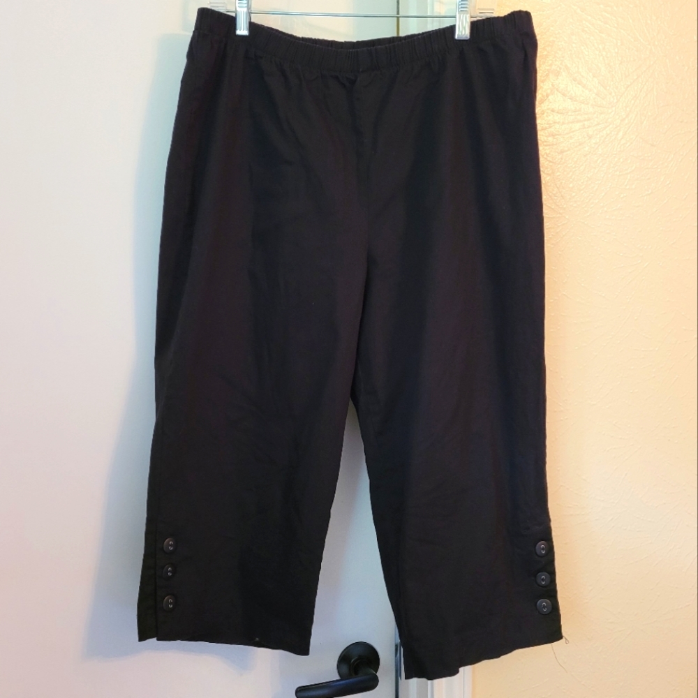 Denim 24/7 Women's Plus Size 22w Black Capri Pant